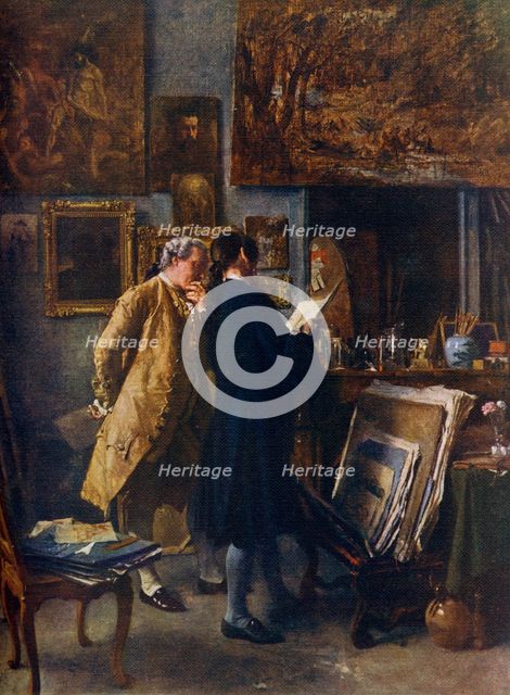 'An Artist showing his Work', c1850, (1912).Artist: Jean Louis Ernest Meissonier