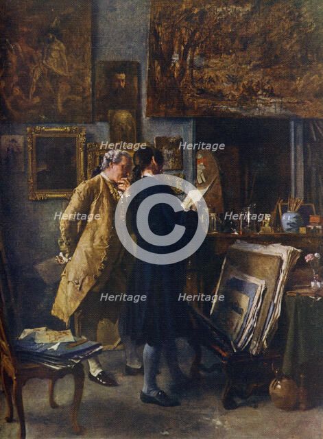 'An Artist showing his Work', c1850, (1912).Artist: Jean Louis Ernest Meissonier