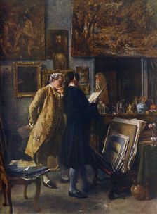 An Artist showing his Work c1850, (1912).Artist: Jean Louis Ernest Meissonier