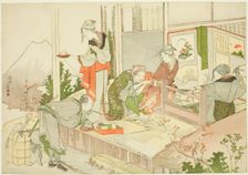 An Artisan’s Shop, from the album The Mist of Sandara (Sandara kasumi), Japan, 1798. Creator: Hokusai