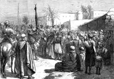 An Arab chief preaching the religious war in the province of Oran, Algiers, 1881. Creator: Unknown