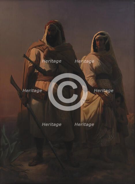 An Arab Family in the Desert, 1847. Creator: Niels Simonsen.