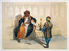 An Arab sheikh smoking, 1848. Creator: Saint Germain