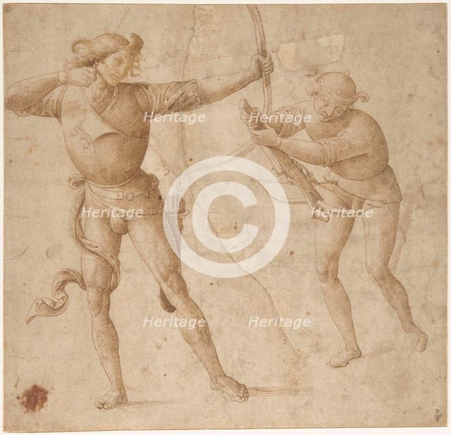 An Archer and an Arbalist, c. 1500. Creator: Perugino (ca. 1450-1523).