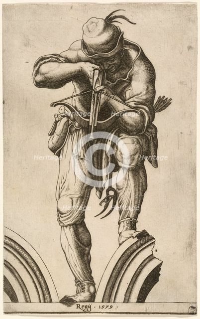 An Archer Shooting a Crossbow, 1579. Creator: Cherubino Alberti.