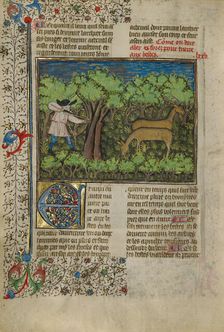 An Archer Shooting at Deer; Livre de la Chasse, about 1430-1440. Creator: Unknown