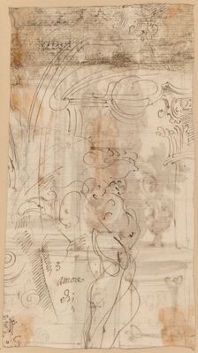 An Architectural Study with an Atlantid. Creator: Unknown