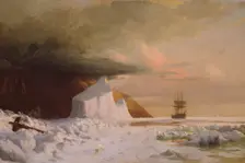 An Arctic Summer: Boring Through the Pack in Melville Bay, 1871. Creator: William Bradford