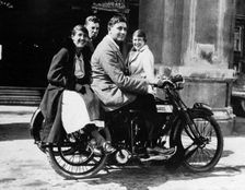 An Ariel 500 belt drive three-wheeler, 1914