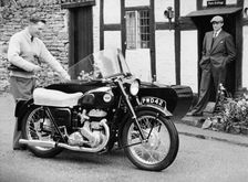 An Ariel VB 600cc with a sidecar, 1956