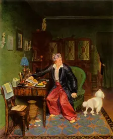 An Aristocrat Takes Breakfast or Silk on His Stomach and Nothing Inside 1849-1850, (1965). Creator: Pavel Andreevich Fedotov