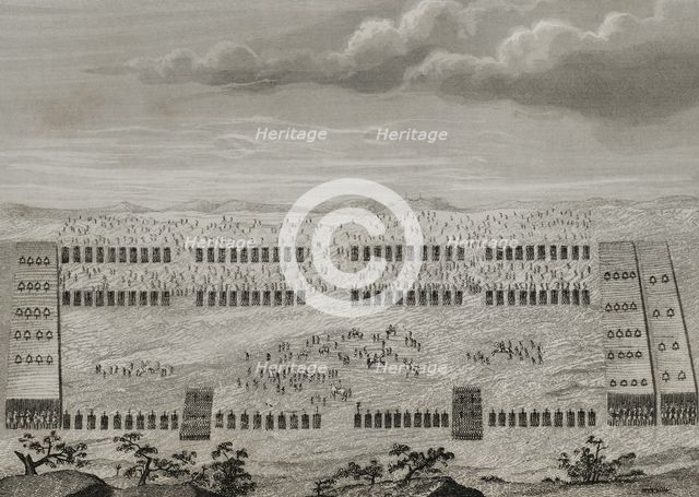 An army during the Roman conquest of the Iberian Peninsula, 1852. Creator: Unknown.