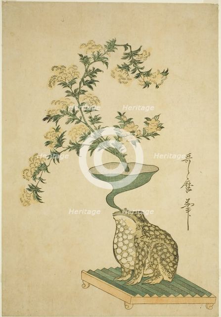 An Arrangement of Valerian (Ominaeshi) and Chinese Bell Flowers (Kikyo), Japan, c. 1796. Creator: Kitagawa Utamaro.