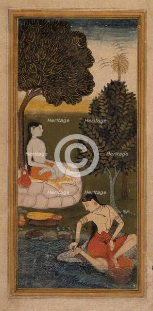 An Ascetic and a Woman Plucking a Thorn from her Foot (recto)..., between 1600 and 1625 Creator: Unknown.