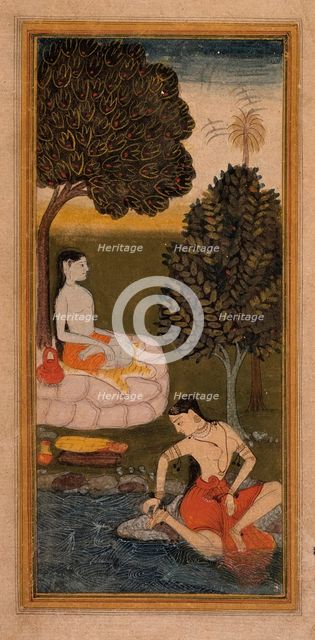 An Ascetic and a Woman Plucking a Thorn from her Foot (recto)..., between 1600 and 1625 Creator: Unknown.