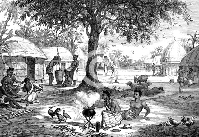 An Ashantee village, 1873. Creator: Unknown.