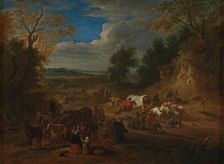 An attack by robbers, 1st half of 18th century. Creator: Théobald Michau