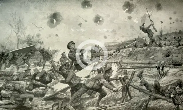 'An Attack Led By A Bombing Party', (1919).  Creator: Unknown.