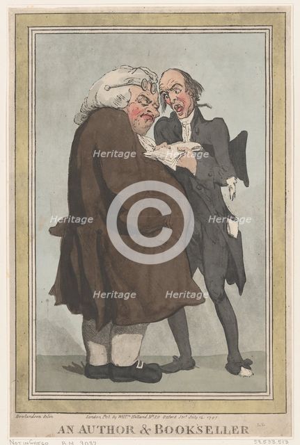 An Author & Bookseller, July 14, 1797., July 14, 1797. Creator: Thomas Rowlandson.