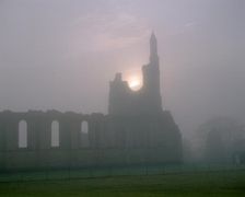 An autumn sunset at Byland Abbey, North Yorkshire, 1998. Artist: J Richards