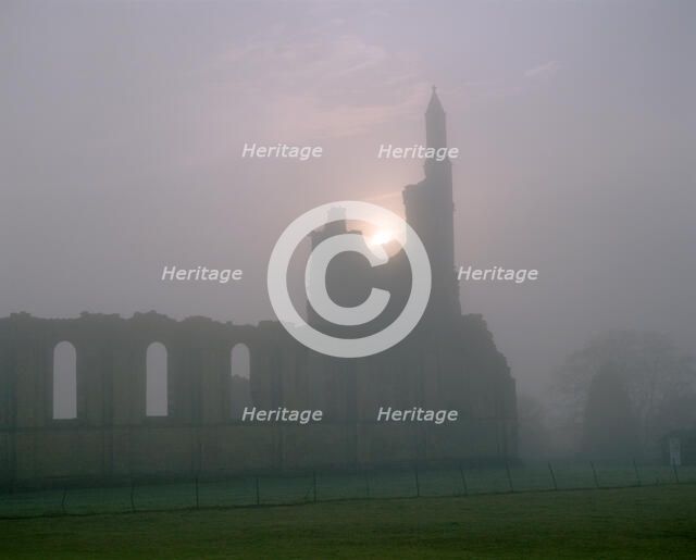 An autumn sunset at Byland Abbey, North Yorkshire, 1998. Artist: J Richards