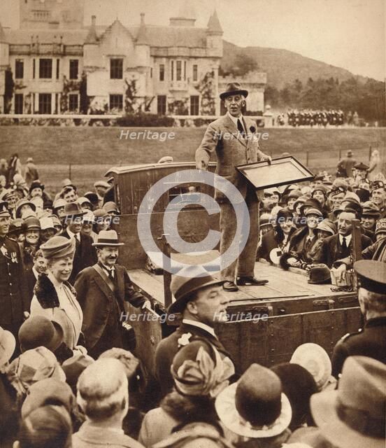 An auction for charity at Balmoral, 1930s (1935). Artist: Unknown.