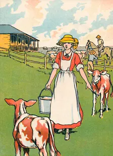 An Australian Dairy Farm 1912. Artist: Charles Robinson