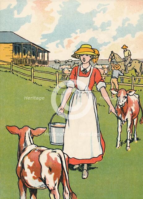 'An Australian Dairy Farm', 1912. Artist: Charles Robinson.