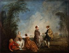 An Embarrassing Proposal 1715-1716. Artist: Jean-Antoine Watteau