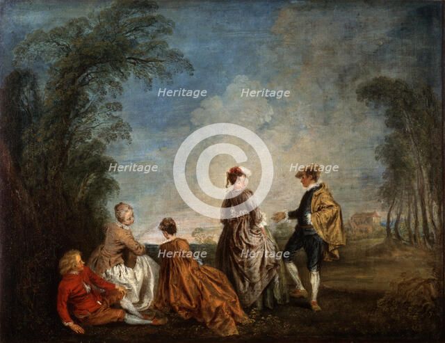 'An Embarrassing Proposal', 1715-1716.  Artist: Jean-Antoine Watteau