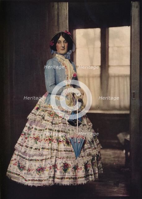 'An embroidered coat, with a lovely silk gauze skirt. In fashion between 1850 and 1860', c1913. Artist: Unknown.