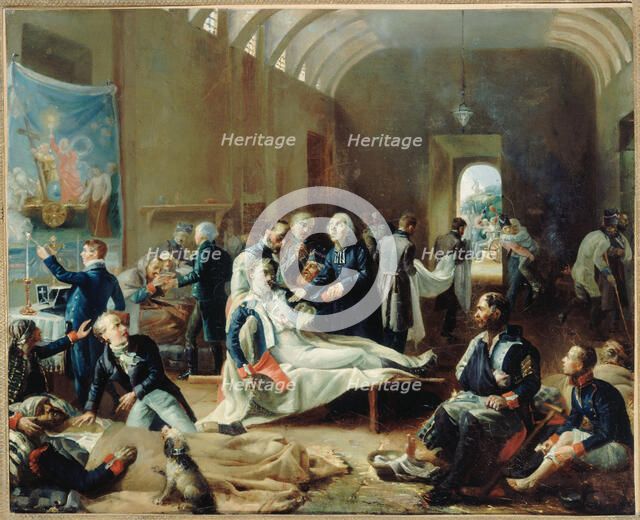 An emergency hospital  in 1814, during the French campaign, c1814. Creator: Pierre-Roch Vigneron.