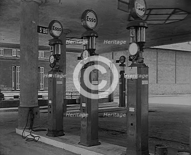An Empty Petrol Station, 1943. Creator: British Pathe Ltd.