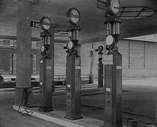 An Empty Petrol Station, 1943. Creator: British Pathe Ltd