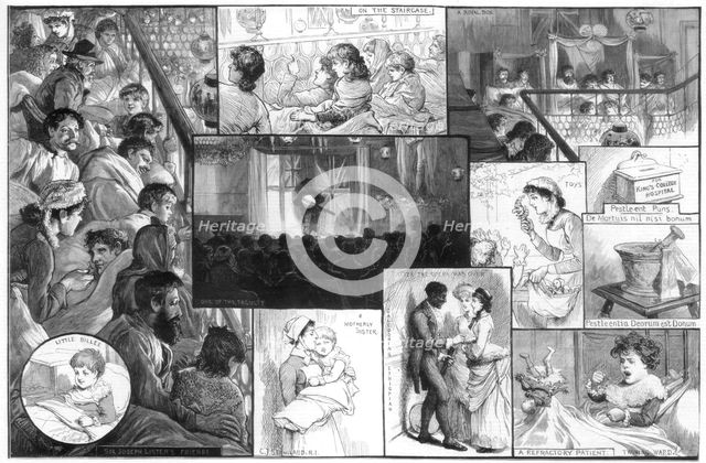 An entertainment at King's College Hospital, 1885.Artist: Charles Joseph Staniland