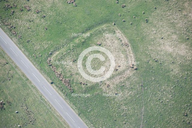 An enclosed settlement, or homestead, earthwork on Ray Fell, Northumberland, 2016. Creator: Dave MacLeod.