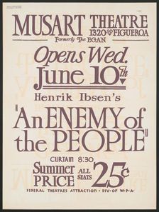 An Enemy of the People, Los Angeles, 1936. Creator: Unknown