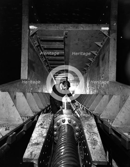 An engineer working at Husband & Co, Chesterfield, Derbyshire, 1962. Creator: Michael Walters.