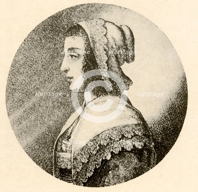 'An English woman in a coif and kerchief trimmed with Vandyke lace', 1640, (1937). Creator: Unknown.
