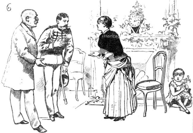 An English Christmas in Paris, drawn by A. Forestier, 1883.  Creator: Unknown.