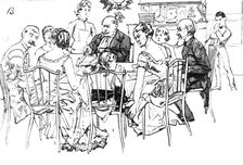 An English Christmas in Paris, drawn by A. Forestier, 1883. Creator: Unknown