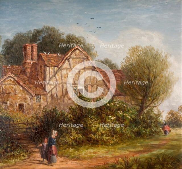 An English Cottage, 1880. Creator: William Henry Hill.