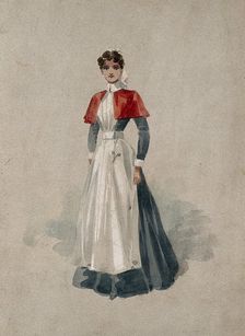An English hospital nurse in full uniform. Creator: Unknown