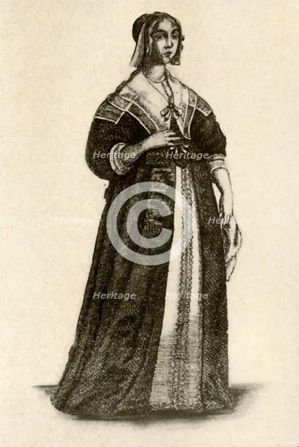 'An English lady in house dress', 1640, (1937). Creator: Unknown.