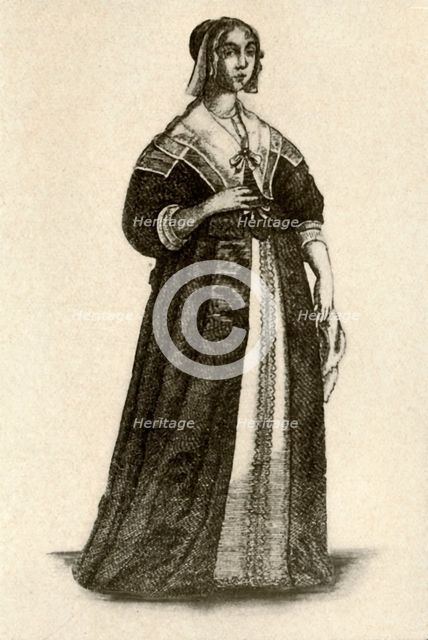 'An English lady in house dress', 1640, (1937). Creator: Unknown.