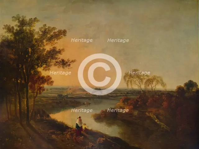 'An English River at Sunset, in the distance the Welsh hills', c1760, (1938). Artist: Richard Wilson.