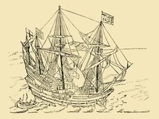 An English Ship in the Armada Fight c1930. Creator: Unknown