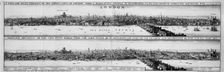 An engraving of London before and after the Great Fire of 1666, (17th century)