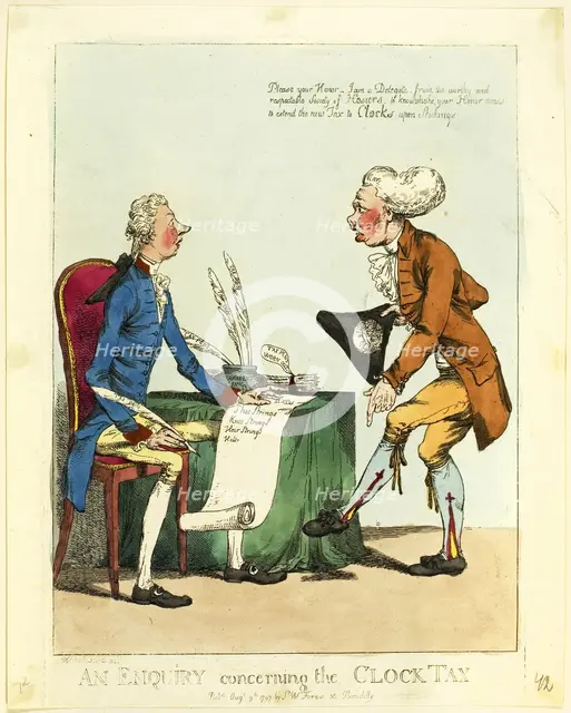 An Enquiry Concerning the Clock Tax, 1797. Creator: Charles Ansell.