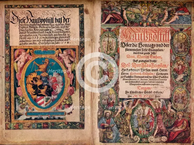 'An Early Autograph Album: A Hauspostill from the works of Martin Luther', c1550. Artist: Unknown.